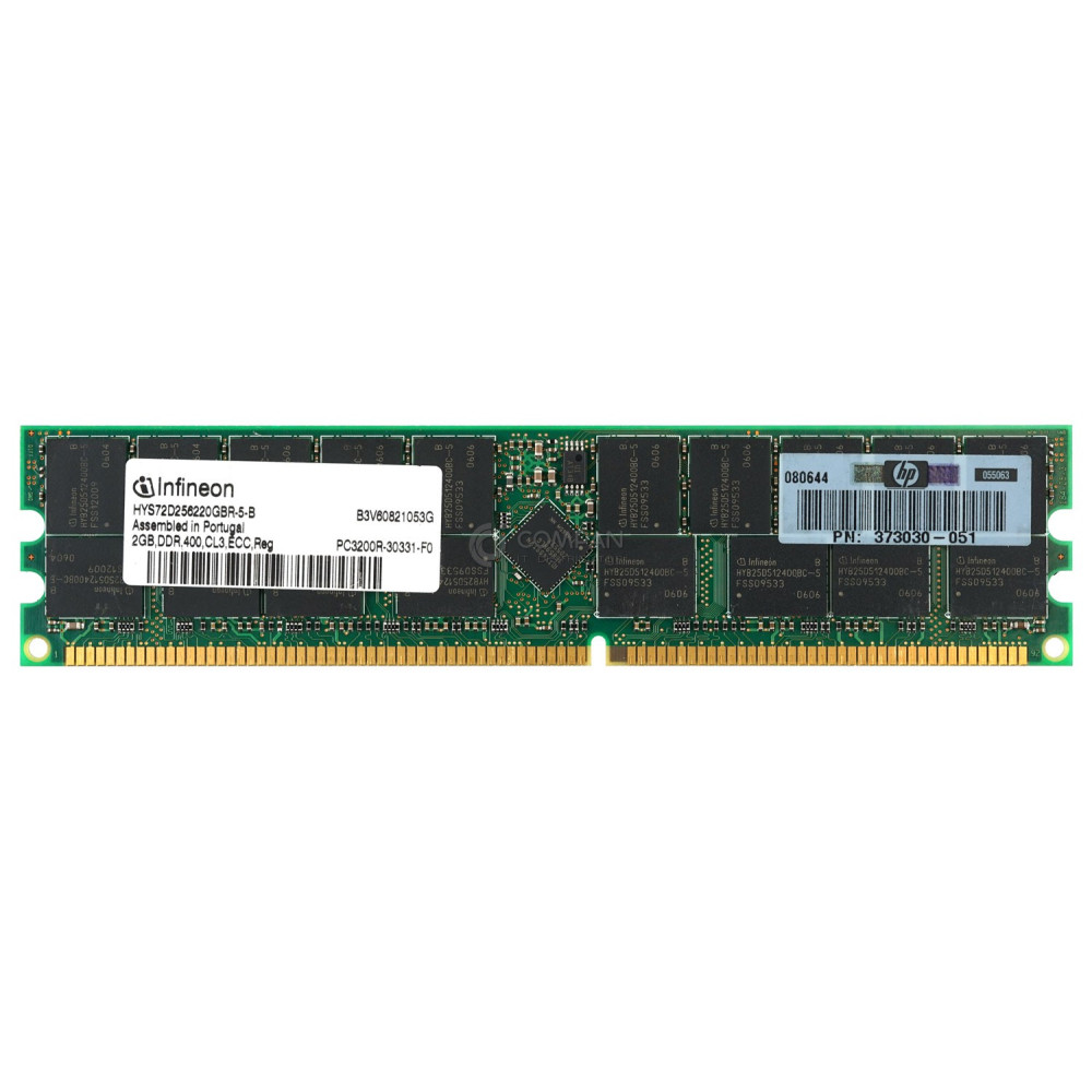 373030-051 HP MEMORY 2GB PC 3200R DDR 400 CL3 ECC REG - M312L5720CZ3-CCC, MT36VDDF25672Y-40BD2, HYS72D256220GBR-5-B